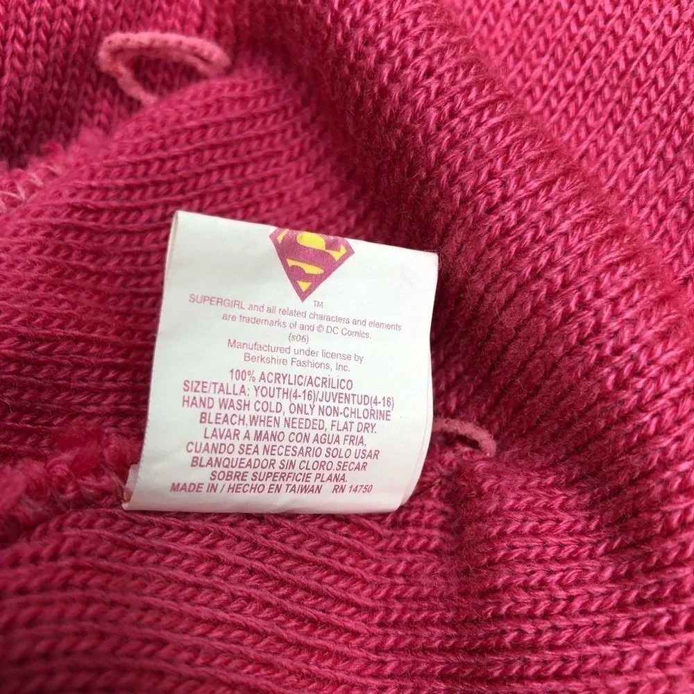 SUPER GIRL‎ Pink S Beanie Hat Cap - Size Youth 4-16